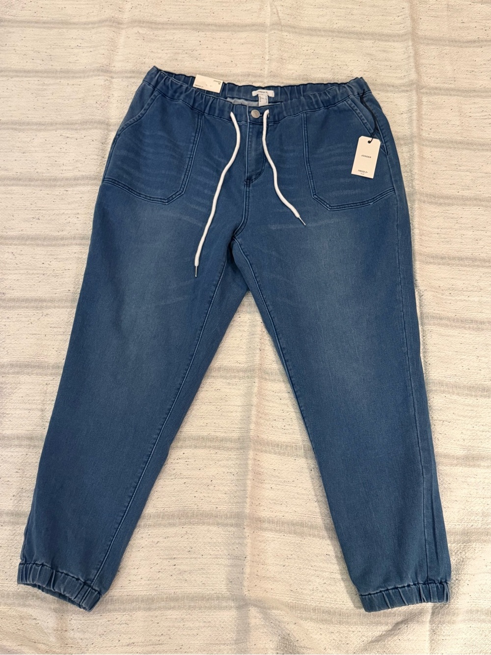 NWT Forever 21 Plus Size Drawstring Denim Joggers Size 1X